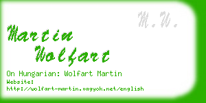 martin wolfart business card